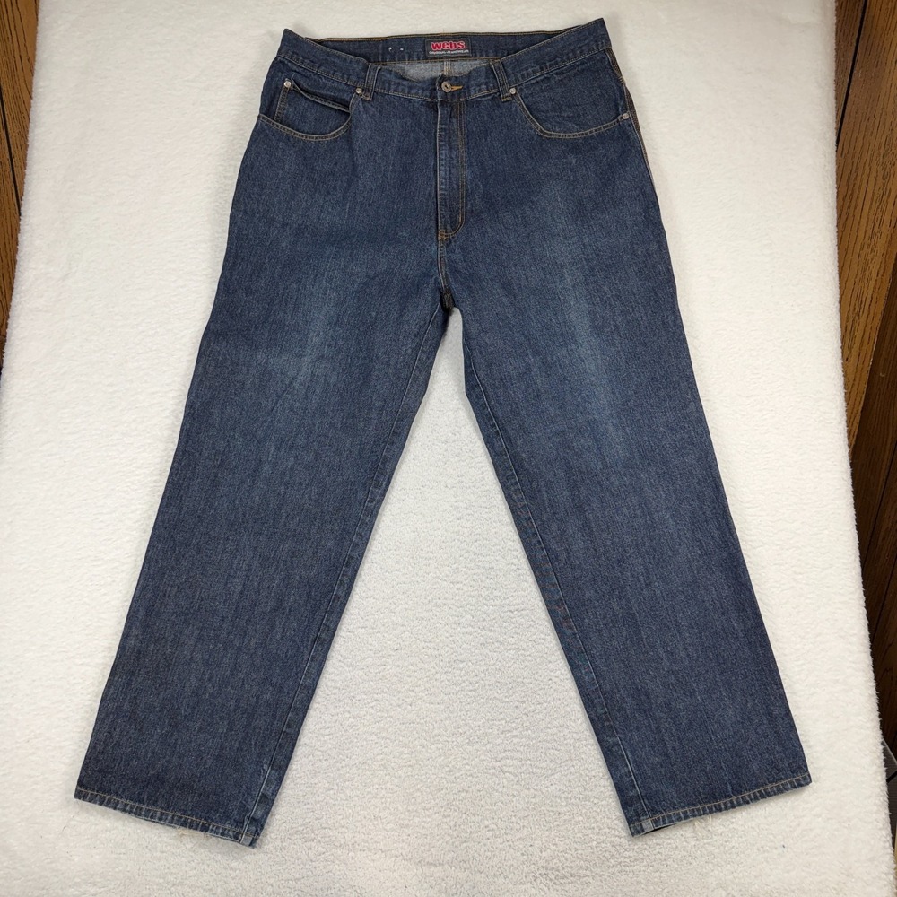 Vintage Webs Jeans Mens 42x32 (Fits 40x30.5) Blue Denim Carpenter Y2K Skater